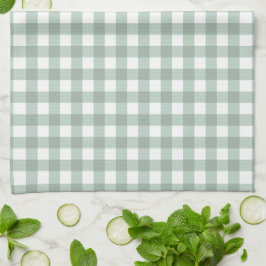 Blubble Frogs Gingham - Salbei laurel grün kariert Geschirrtuch