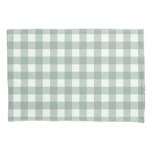 Blubble Frogs Gingham - Salbei laurel grün kariert Kissenbezug
