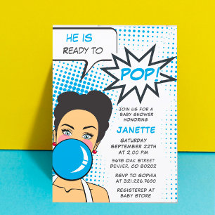 Blubble Gum Bereit zum Pop Girl Baby Dusche Einladung