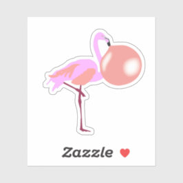 Blubble Gum Flamingo Blasen Blase Aufkleber