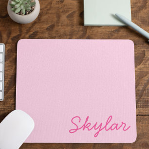 Blubble Gum Pink Hot Pink Custom Curry Name Mousepad