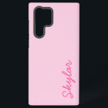 Blubble Gum Pink Hot Pink Custom Curry Name Samsung Galaxy Hülle<br><div class="desc">Dies ist ein Bubble Gum Pink Hot Pink Custom Cursive Name Galaxy Phone Case!</div>