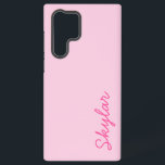Blubble Gum Pink Hot Pink Custom Curry Name Samsung Galaxy Hülle<br><div class="desc">Dies ist ein Bubble Gum Pink Hot Pink Custom Cursive Name Galaxy Phone Case!</div>