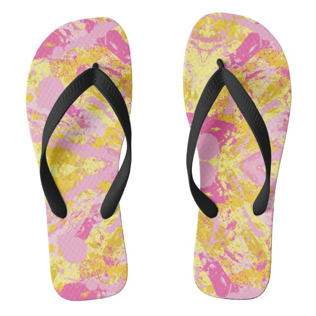 Blubble Gum Pink Paint Spritzer Flip Flops (Fußbett)