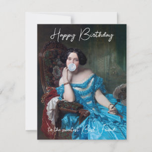 Blubble Kaugummi Diva blauen satinieren Glücklich