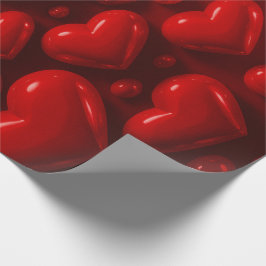 Blubble-Muster für rote Herzen Geschenkpapier