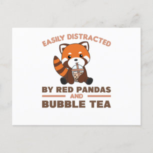 Blubble Tea Red Panda Chocolate Niedlicher Tiere B Postkarte