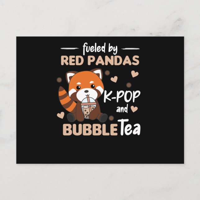 Blubble Tea Red Panda Chocolate Niedlicher Tiere B Postkarte (Vorderseite)