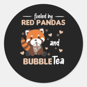 Blubble Tea Red Panda Chocolate Niedlicher Tiere B Runder Aufkleber