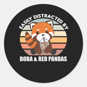 Blubble Tea Red Panda Chocolate Niedlicher Tiere B Runder Aufkleber