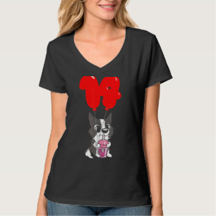 Blubble Tea Welpe 14. Geburtstag Kinder Ballon Pa T-Shirt