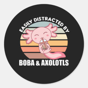 Blubble Tee Axolotl Chocolate Sweet Animals Boba Runder Aufkleber