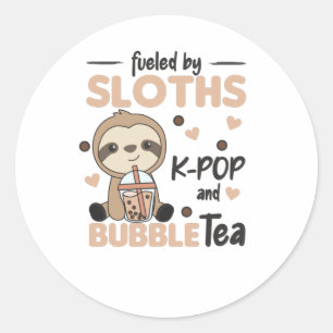 Blubble Tee Sloth Chocolate Niedlicher Tiere Boba Runder Aufkleber