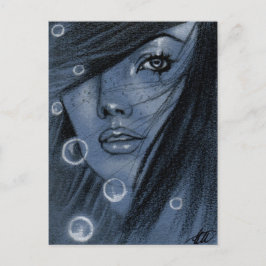 Blubbles Blue Meraid Postkarte