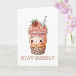 Blubbly boba niedlicher Perltee Pink bleibe Karte