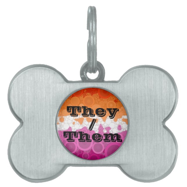 Blubbly Customizable Pronoun Lesbian Prix Flag Tiermarke (Vorderseite)