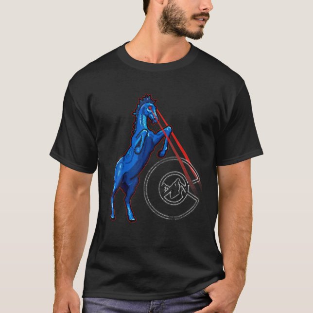 Blucifer - Denver Airport Creepy Horse T-Shirt (Vorderseite)