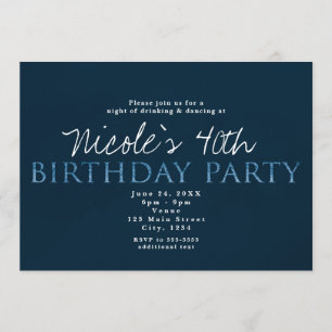Blue 13. 13 Geburtstagsparty Einladung