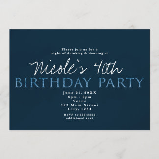 Blue 13. 13 Geburtstagsparty Einladung
