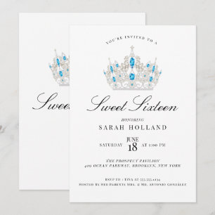 Blue 16 . Geburtstag Einladung