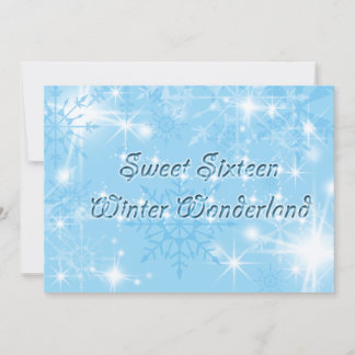 Blue 16 . Geburtstag Einladung Winter Wonderland