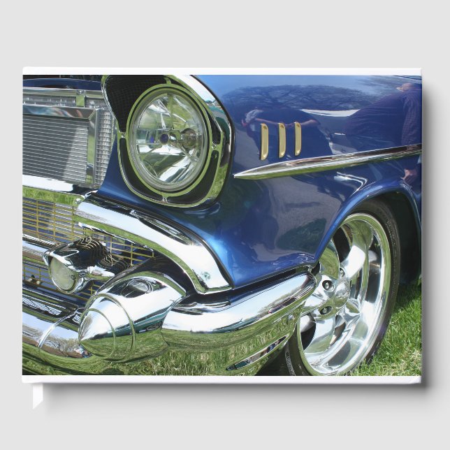 Blue 1957 Chevy Vintage Car Gästebuch (Vorderseite)