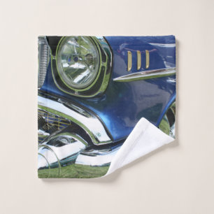 Blue 1957 Chevy Vintage Car Waschlappen