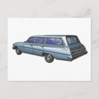 Blue 1962 Chevrolet Bahnhof Waggon.