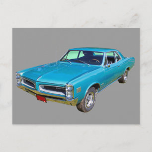 Blue 1966 Pontiac Le Mans Muscle Car Postkarte