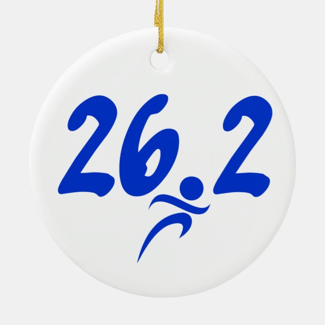 Blue 26,2 Marathon Keramikornament (Hinten)