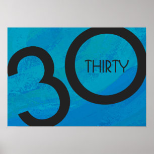Blue 30 Decade Geburtstag Poster