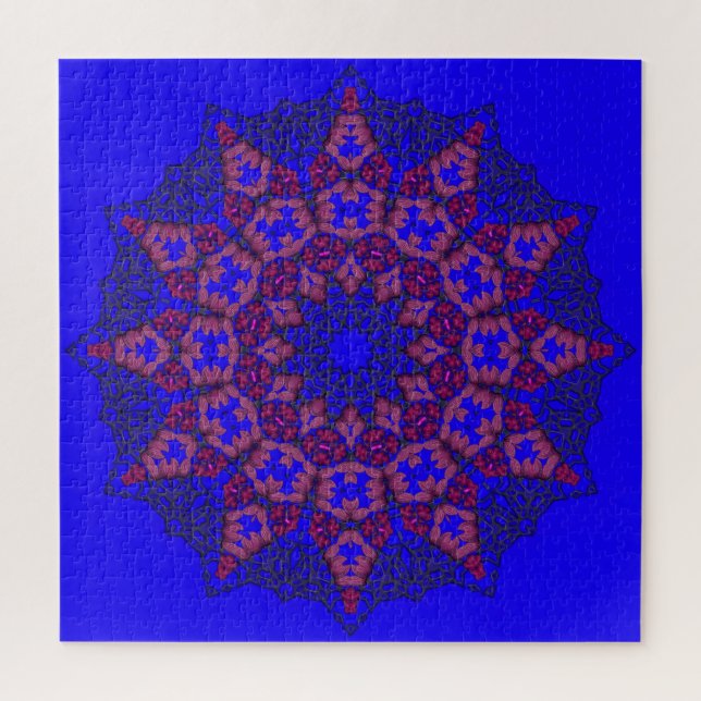 Blue 3D Art Mandala Jigsaw Puzzle (Vertikal)