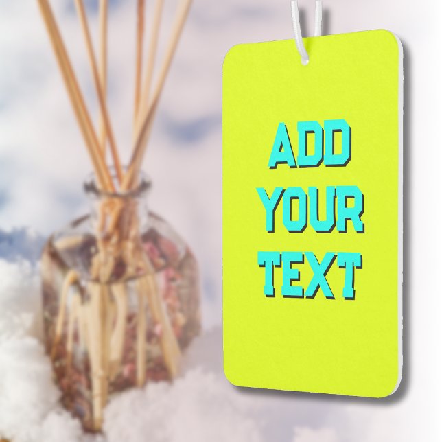 Blue 3D Black Modern Name | Trendy Cool Chartreuse Autolufterfrischer (Von Creator hochgeladen)