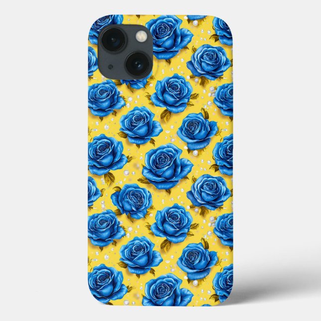 Blue 3d-Rose Case-Mate iPhone Hülle (Rückseite)