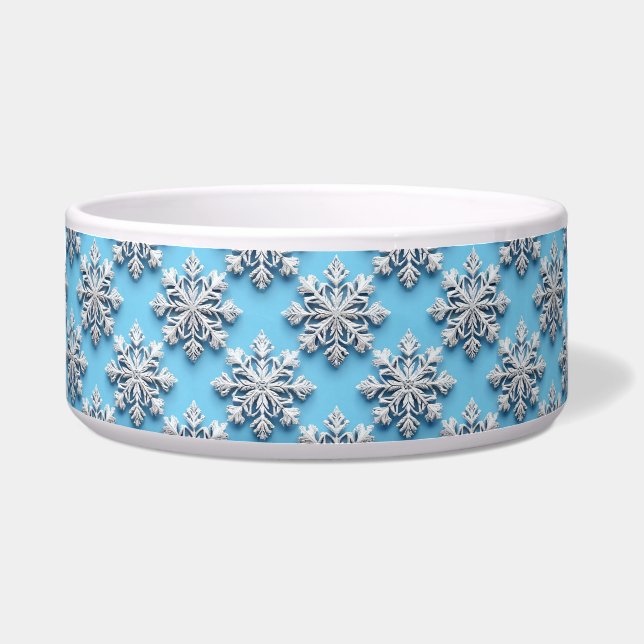 Blue 3d Schneeflocken Napf (Vorderseite)