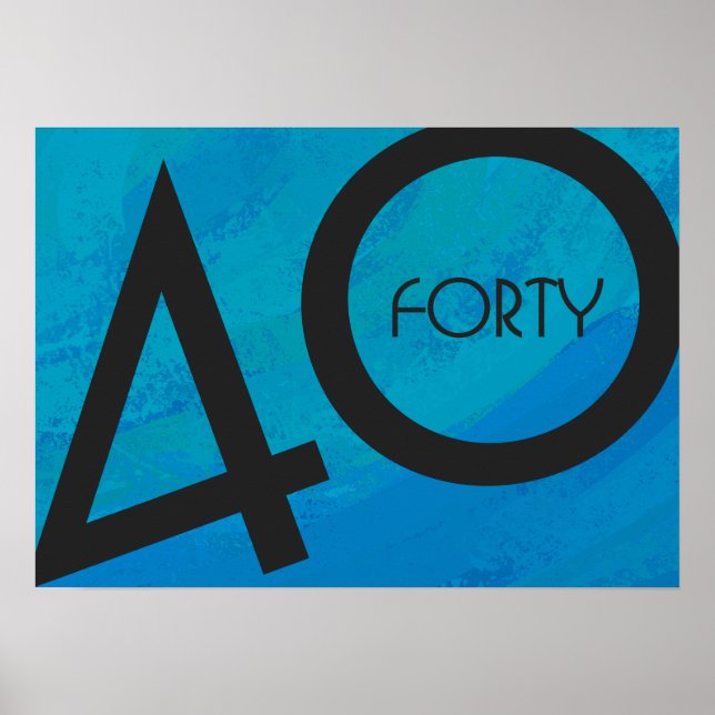 Blue 40 Decade Geburtstag Poster (Vorne)