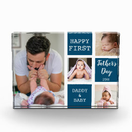 Blue 4 Foto Collage zum ersten Vatertag