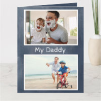 Blue 4 Foto Vatertagskarte vom bewundernden Sohn