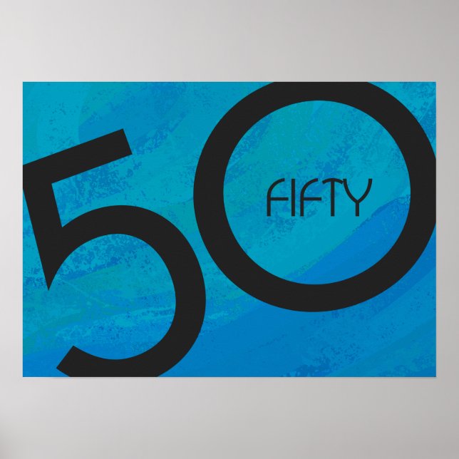 Blue 50 Decade Geburtstag Poster (Vorne)