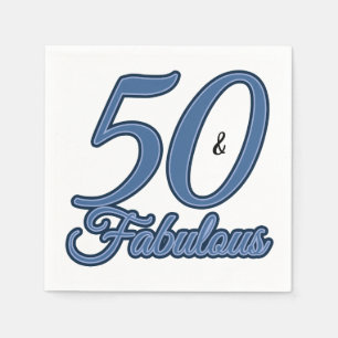 Blue 50 und fabelhafte 50. Geburtstagsparty Serviette