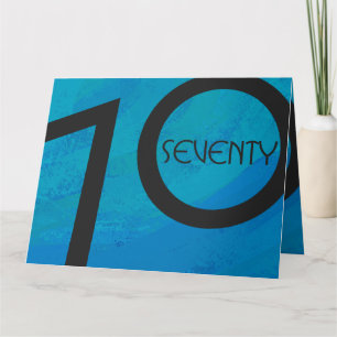 Blue 70 Decade Geburtstag Karte