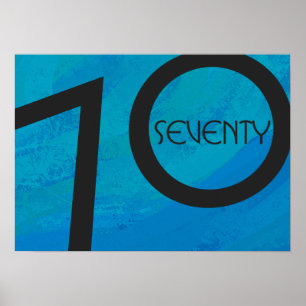 Blue 70 Decade Geburtstag Poster