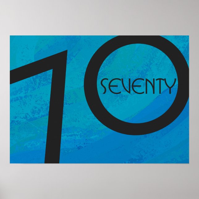 Blue 70 Decade Geburtstag Poster (Vorne)