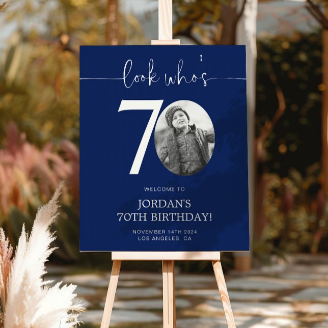 Blue 70. Geburtstag Begrüßungszeichen | Schau mal, Poster (Von Creator hochgeladen)