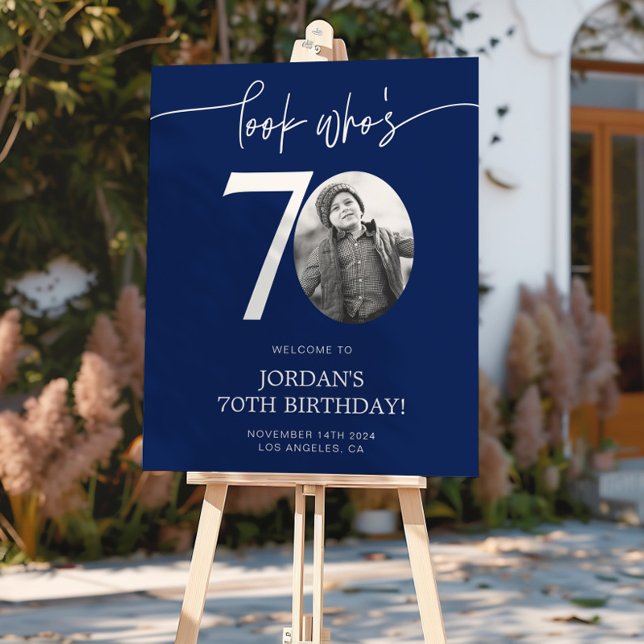 Blue 70. Geburtstag Begrüßungszeichen | Schau mal, Poster (Von Creator hochgeladen)