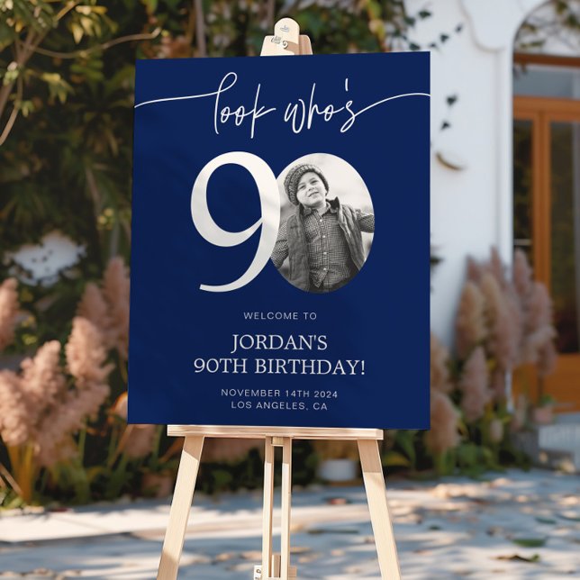 Blue 90. Geburtstag Begrüßungszeichen | Schau mal, Poster (Von Creator hochgeladen)