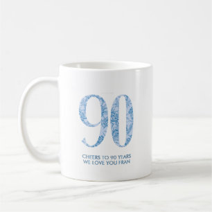 Blue 90. Geburtstagsparty Gefallen Tasse 3 Foto