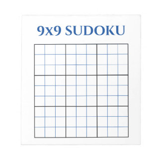Blue 9x9 leeres Sudoku-Gitter Notizblock