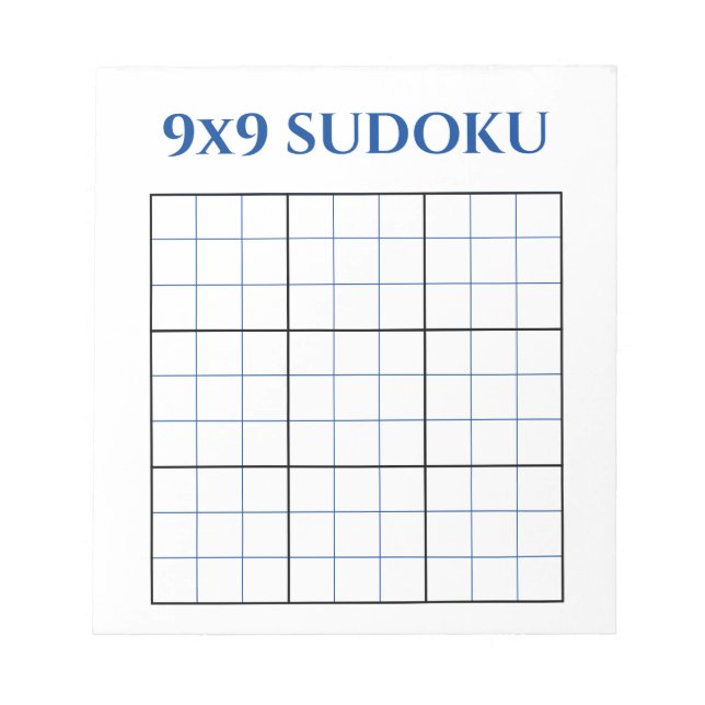 Blue 9x9 leeres Sudoku-Gitter Notizblock (Vorderseite)