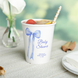 Blue a Bow Es ist eine Boy Baby Dusche Pappbecher